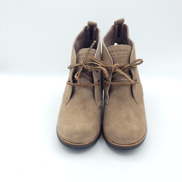 Sperry Harlow Suede Wedge Booties brown womens size 6 - Picture 7 of 9